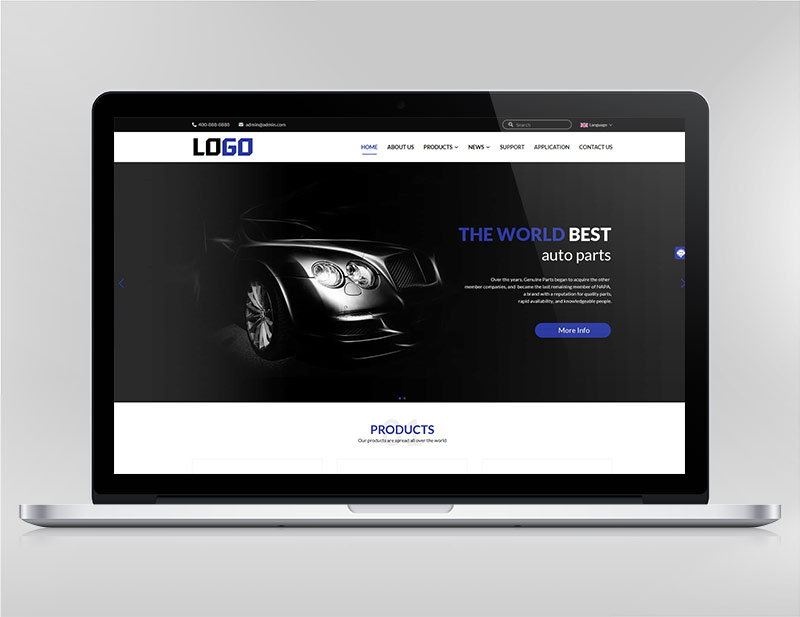 某蓝色机械外贸网站案例